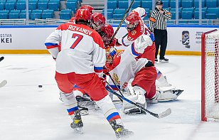 Россия U16 в финале забросила две безответные шайбы Казахстану U18 и выиграла турнир «3х3» в Астане